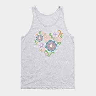 Zentangle Heart - color and white lines Tank Top